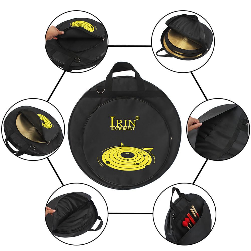 Sac de cymbale professionnel pour accessoires de batterie - 54 x 42 x 13 cm - En nylon Oxford 600D - Avec rembourrage en éponge - Noir - Résistant aux rayures - Portable