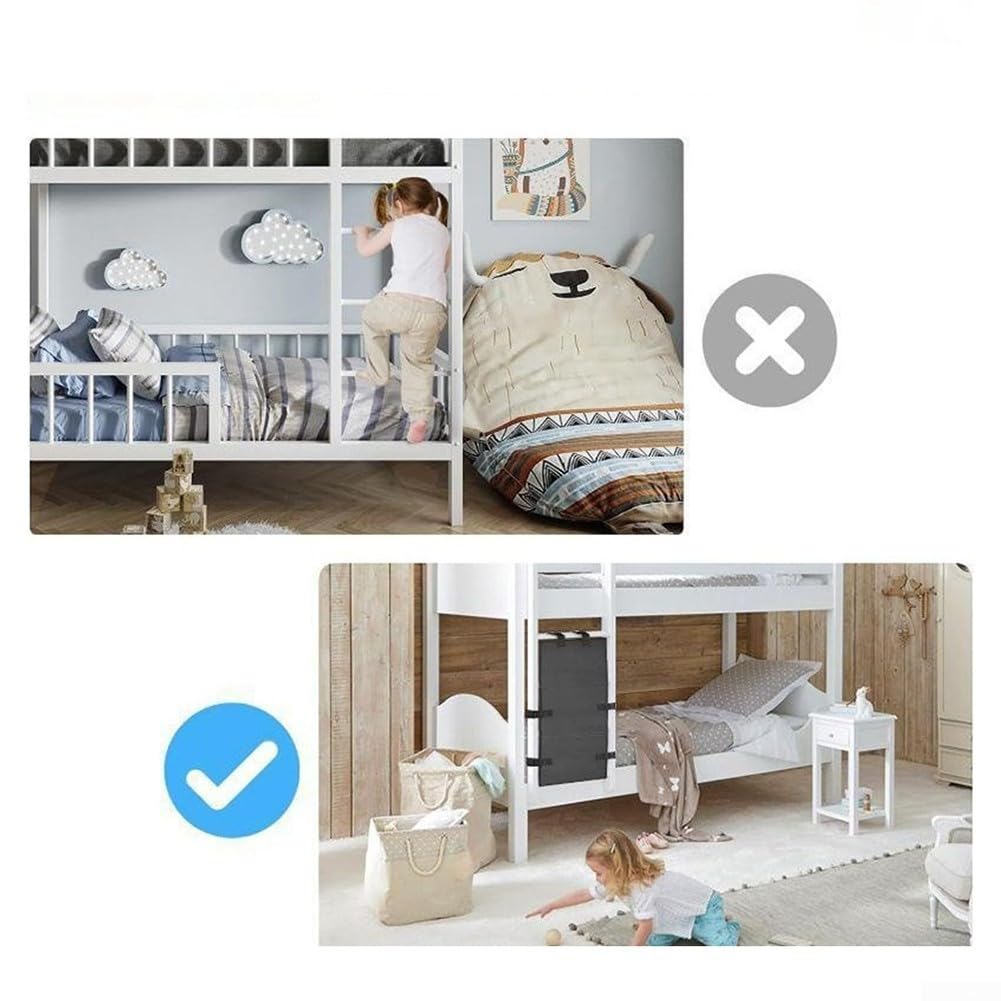 Protection Anti-escalade Pour échelle De Lit Superposé - 79x38 Cm - Gris - Tissu Oxford + PVC - Sécurité Enfant - 13