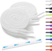 Shecret 2 Paia di Lacci Elastici per Scarpe, Piatti - Lacci Elastici Senza Nodo per Bambini e Adulti, Larghi 7 mm, Laccio in Gomma