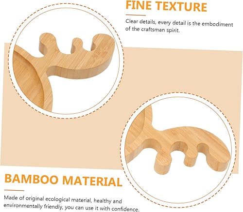 Miniatura 3 de Angoily Bandeja de madera para servir de Navidad, cornamentas de reno, bandeja para sushi sashimi, bandeja para aperitivos, postres, dulces, para