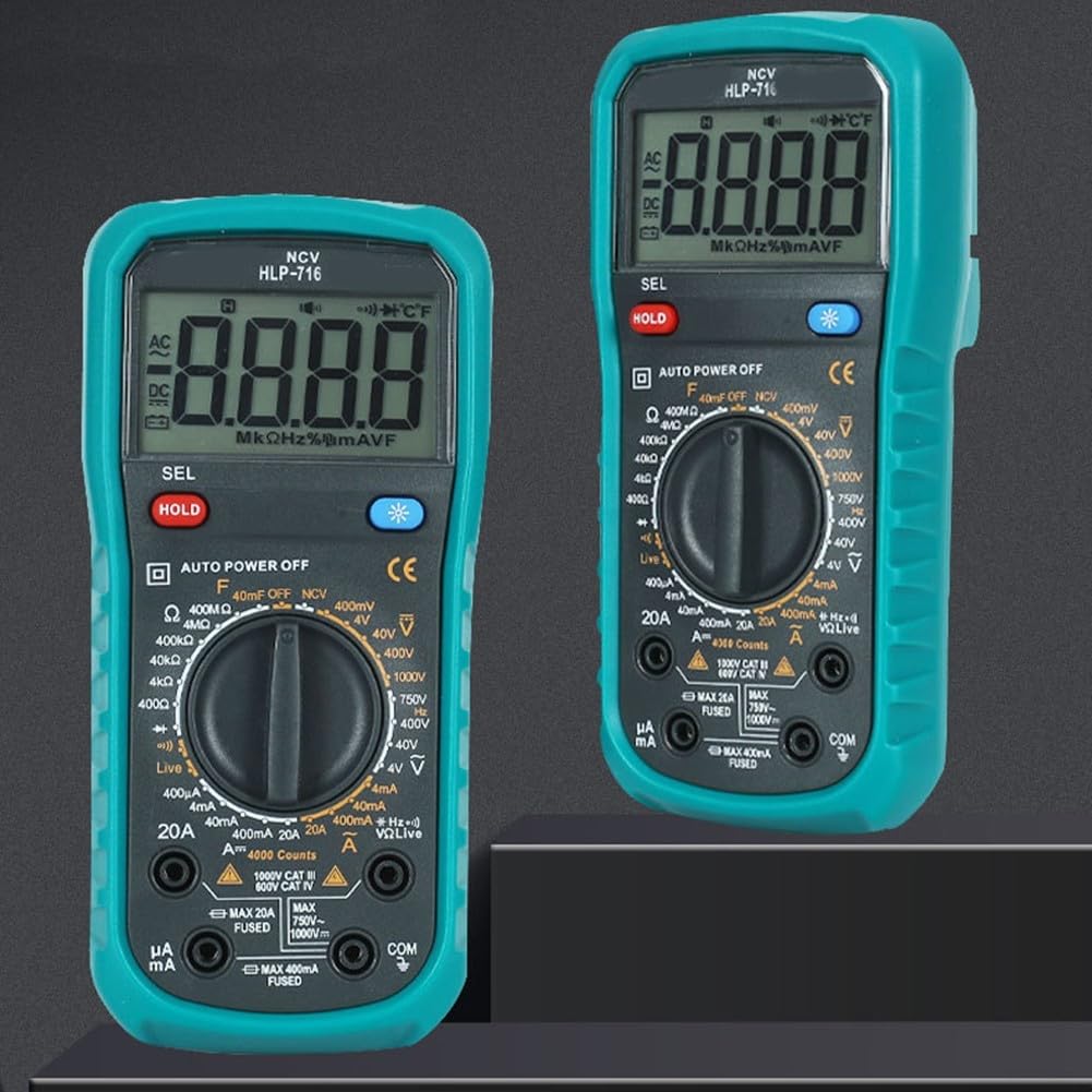 HLP716 Sprachgesteuertes digitales Multimeter für Elektriker mit Wechselstrom-, Gleichstrom-, Widerstands- und Kapazitätsfunktionen