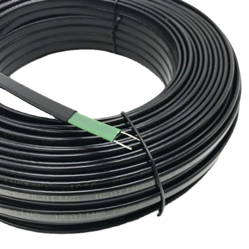Cinta calefactora autorregulable, cable calefactor anticongelante, 50 m, 20 W/m, traza de calor para tuberías de agua, deshielo de techo, protección contra congelación de drenaje
