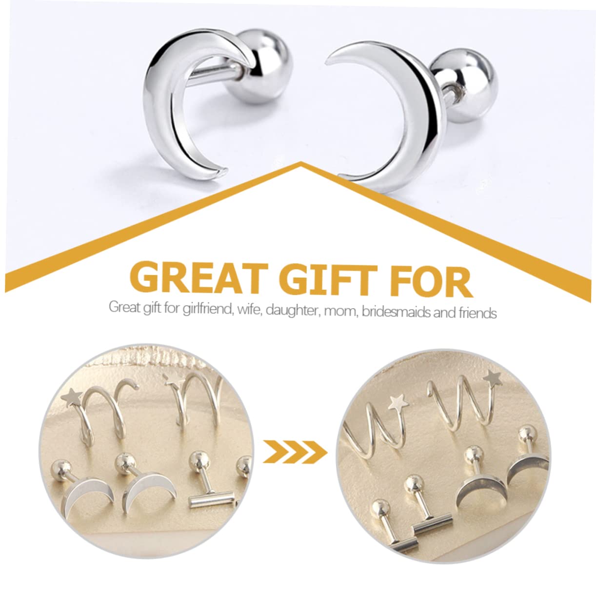 VALICLUD 5juegos Pendientes De Acero Inoxidable Para Hombres De Para Orejas Joyería Minimalista y Elegante Para Ocasión