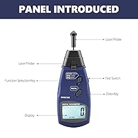 Vista 5 de Tacómetro digital DT6236E/Non- Photo tacómetro 5 dígitos 0.709 in RPM Tach LCD medidor de rotación probador