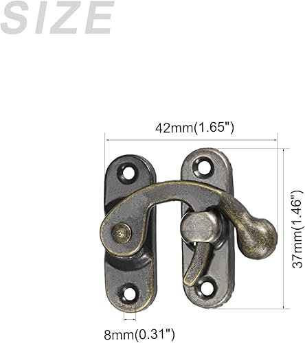 Miniatura 7 de METALLIXITY Cierre de gancho (1.654in x 1.457in), 5 piezas, brazo oscilante de metal - para cajón de cocina en casa, tono plateado