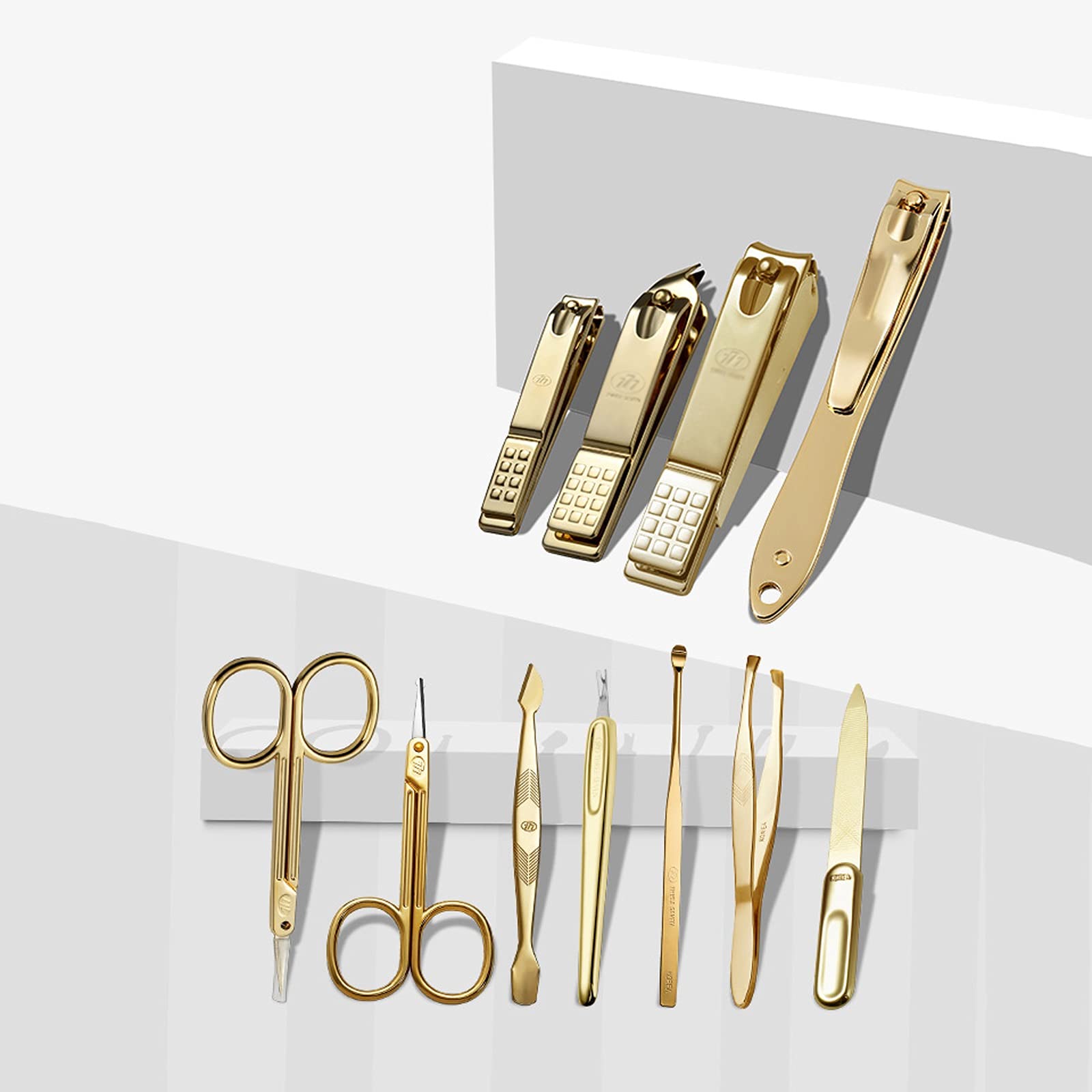 Zestaw do manicure Zestaw do manicure Obcinacz do paznokci Zestaw do pedicure - 11 sztuk Zestaw do manicure ze stali nierdzewnej Przenośne narzędzia do pielęgnacji paznokci ze skórzanym etui podróżnym