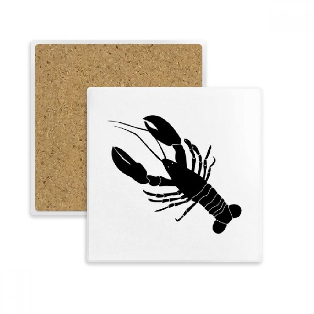 Tasse carrée dessous de verre absorbant vie marine et crevette
