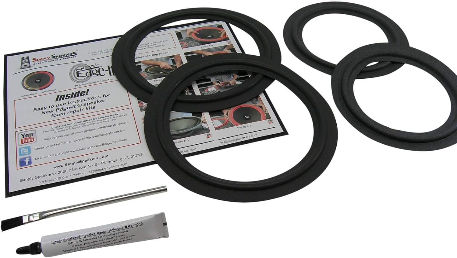 Simply Speakers Foam Edge Repair Kit Compatible with JBL MRV308, MR38, J830M, J800MV, J900MV Foam Repair Kit