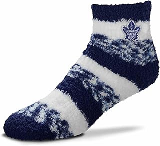 For Bare Feet NHL Unisex Cozy Sleep Socks, Fuzzy Ankle Length Plush And Soft, Women Men, One Size Fits Most