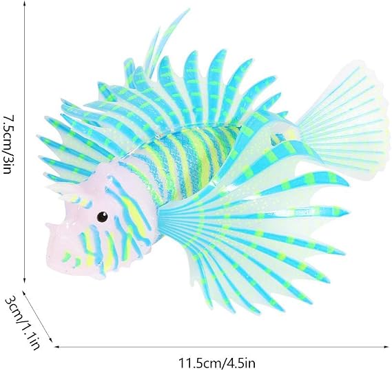HEEPDD Artificial Glowing Lion Fish, Silicone Material, 4.5in Ornament