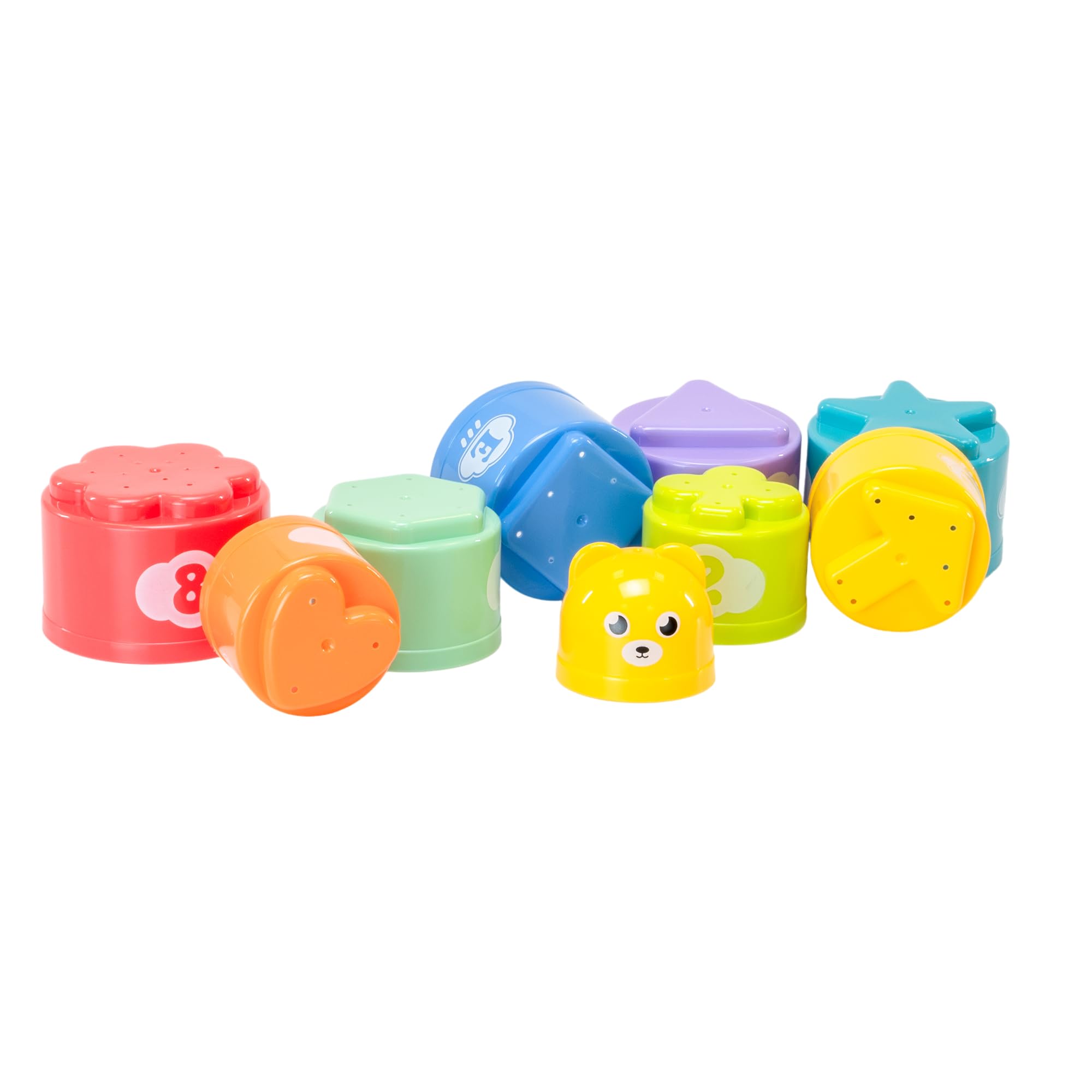 Little Lotus 9-Piece Stacking Toys - Baby Toys Stacking Cups for Early Learning Activity, Measure, Number & Alphabet Letter Recognition - Stacking toy for Baby, Toddler & Kids - Shape Design - Image 3