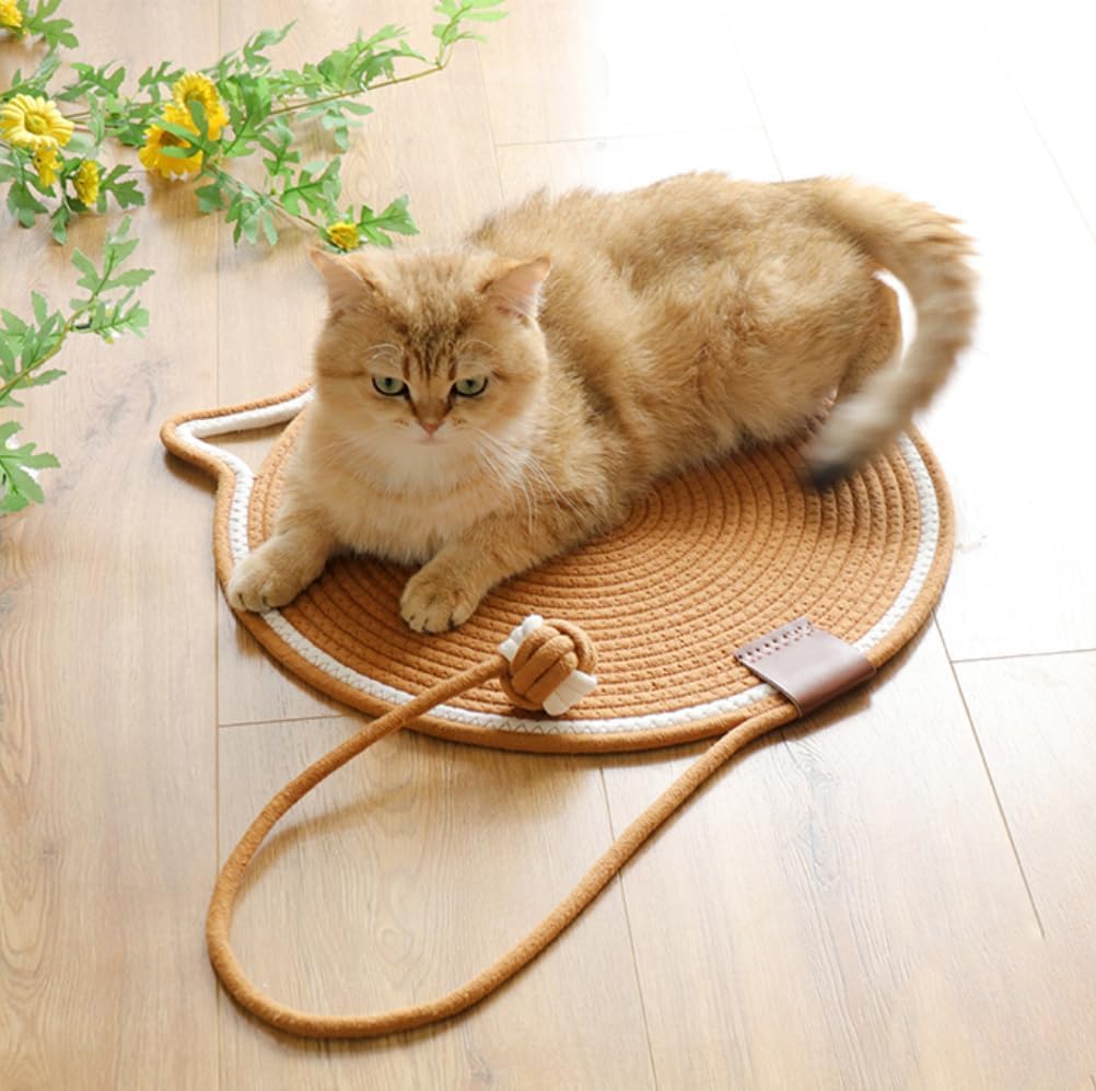 bosig® Hand Woven Cartoon cat Scratch pad with Catnip Ball Comfortable Cotton Thread mat cat Claw Sharpening pad for Cats Kittens Horizontal Floor cat Scratching Pads for Indoor Cats, pet Play mat (B0DD7Q7R48) Amazon Price History, Amazon Price Tracker