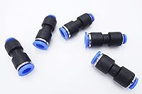 Vista 9 de Empuje para conectar, tubo de 1/2 pulgada de diámetro exterior x tubo de 1/4 pulgadas, conector de dos vías de unión recta de aire neumático