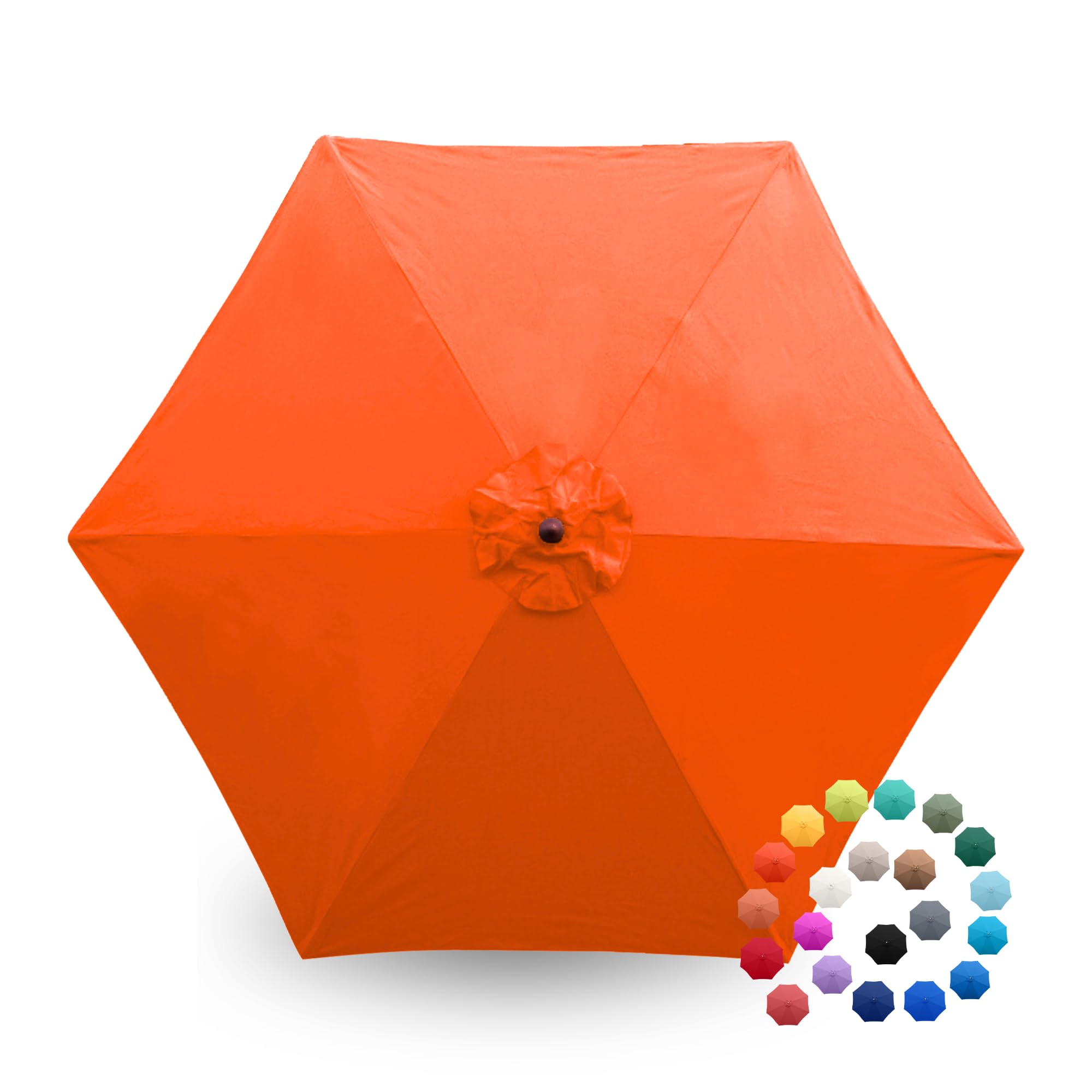 Formosa Covers 9ft 6-Rib Patio Umbrella Replacement Canopy, Orange 600D