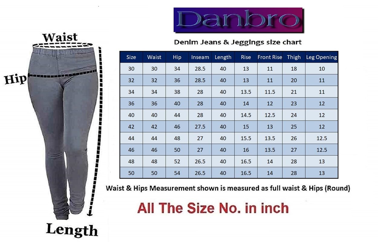 Danbro Jeggings para mujer | Corte ajustado | Talla grande | Cintura alta | Mezclilla elástica