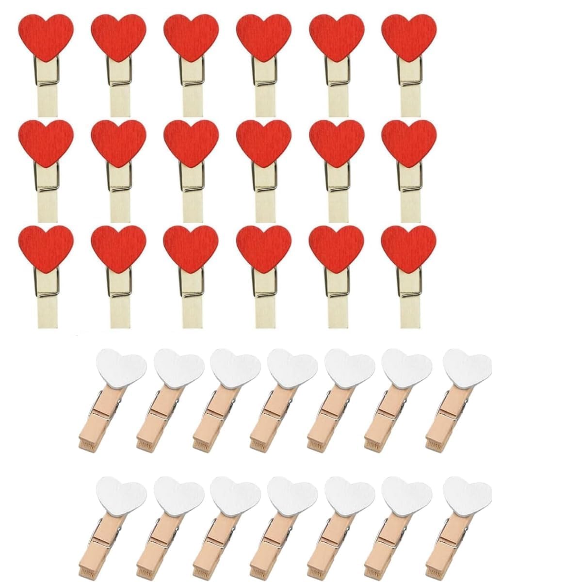 Matsoony 80 Pcs Mini Wooden Heart Pegs, Mini Wooden Pegs, Small Photo Clips, Tiny Craft Pegs For Wedding Card Picture Hanging Holder Party Decor