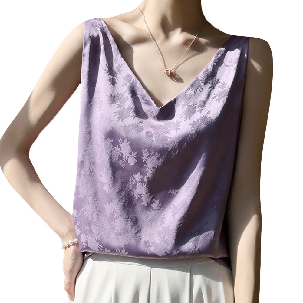 Chemisier sexy imprimé cami basique col v sans manche