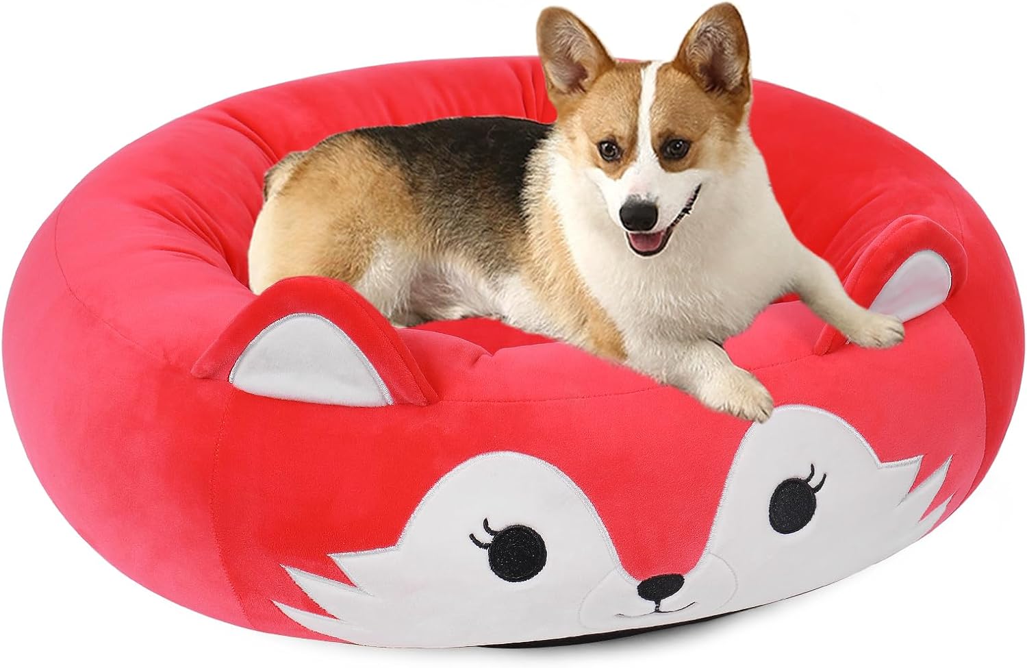 24 Inch Dog Bed,Soft Pet Bed Fluffy Padded Plush Cat Mat Round Sleeping Dog Cot for