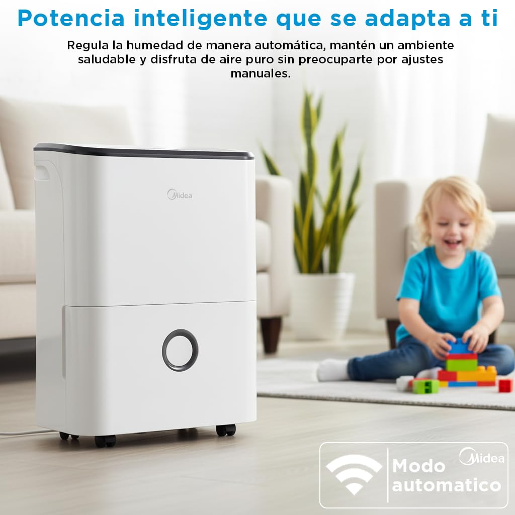 Midea Deshumidificador de Humedad 20L Silencioso | WiFi/App, Modo Secado de Ropa y Auto Antihumedad, Purificador Eléctrico Antibacterias, moho y Condensación | Ideal en habitaciones hasta 50m2/150m3