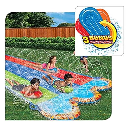 Banzai Triple Racer 16 Ft Water Slide-with 3 bodyboards included