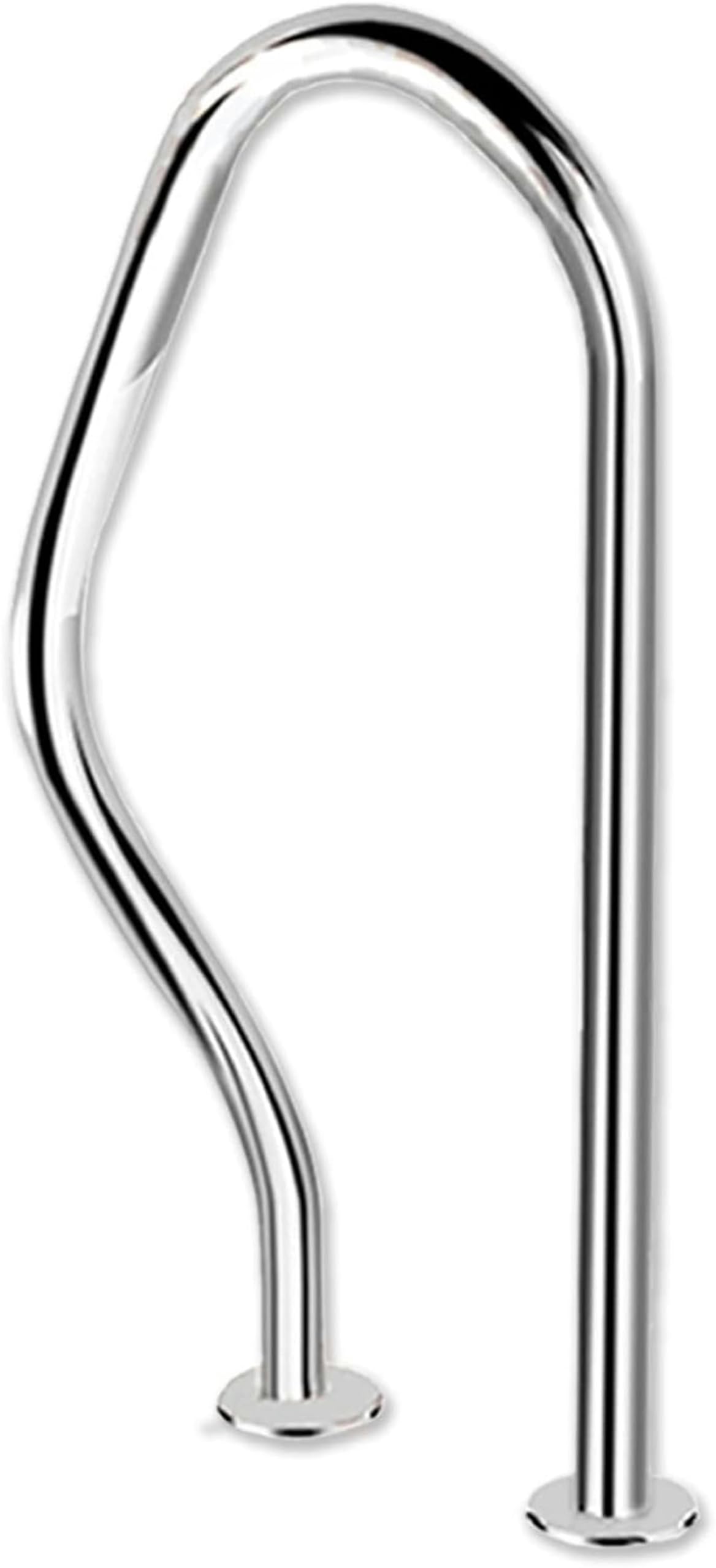 KLZUOPT Swimming Pool Safety Hand Rail Pool Safety Handrail Swimming Pool Hand Railing Water Handrail Deck Mounted Braced Swimming Pool Hand Rail Stainless Steel Pool Grab Bars,Silver