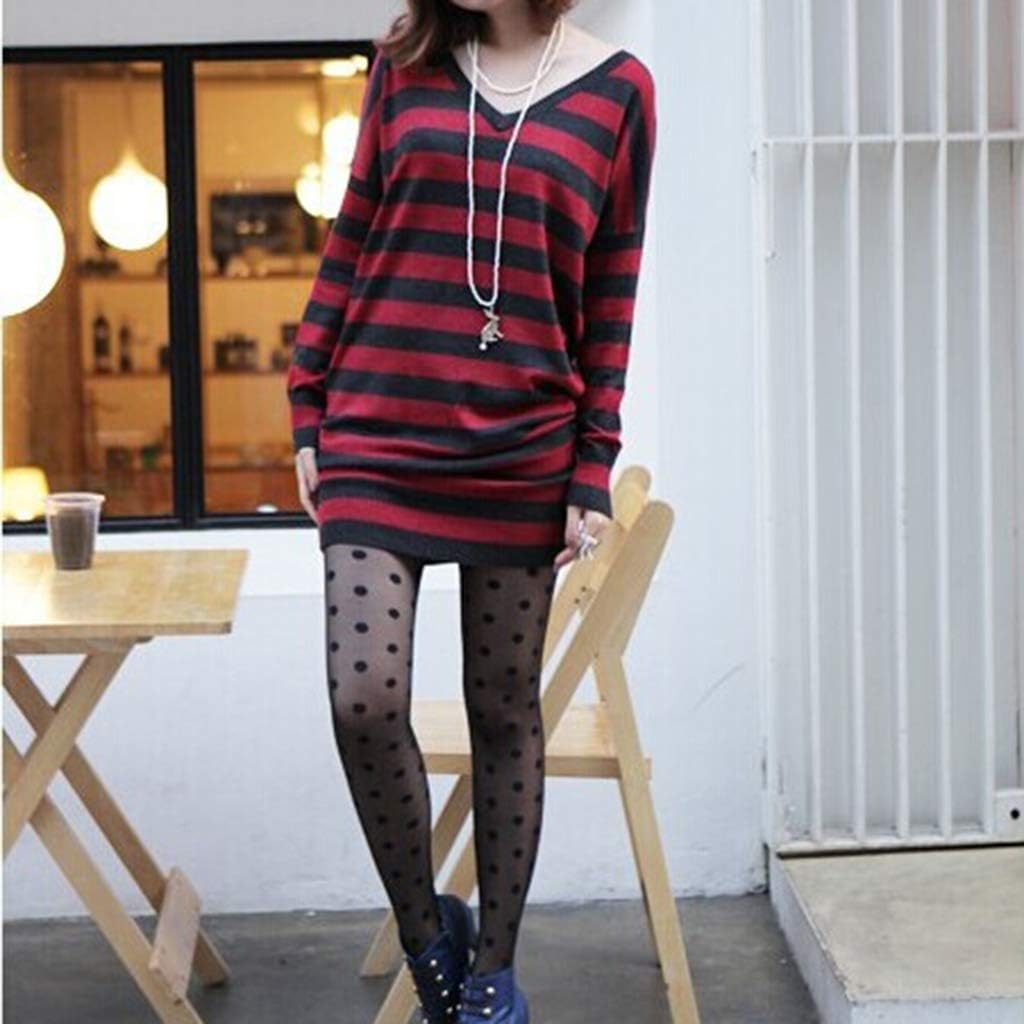 Youngy Women Pantyhose, Women Sweet Girls Acrylic Fiber Thin Pantyhose Sexy Perspective Large Polka Dot Pattern Printed Footed Tights Slim Stockings Jacquard Lingerie - Black - Image 4