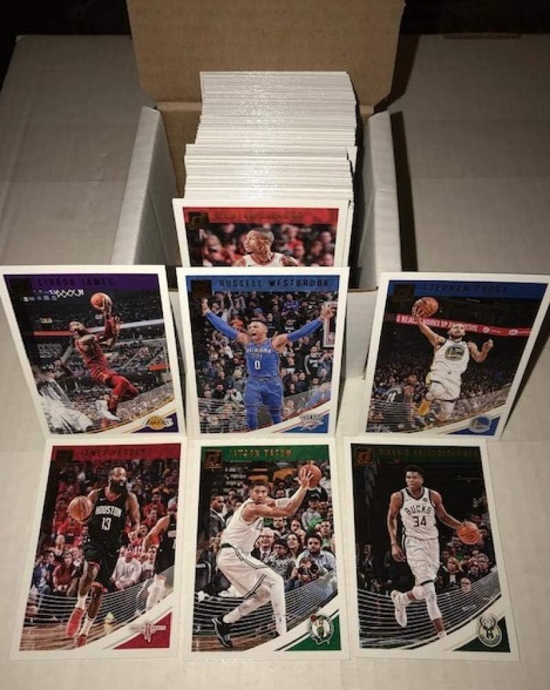 2018-19 Donruss Complete Hand Collated Veterans NBA Basketball Set of 150 Cards - NO ROOKIE CARDS. Overall Condition is NM-MT FREE SHIPPING TO THE USA. IF YOU ARE PAYING 6.99 FOR SHIPPING TO THE UNITED STATES YOU'RE PAYING TOO MUCH This set includes LeBron James Stephen Curry Kyrie Irving Kevin Durant Jamal Murray James Harden Ben Simmons Lonzo Ball Donovan Mitchell Jayson Tatum Oladipo and More.