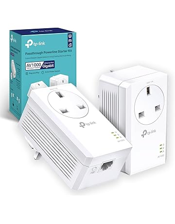 TP-Link TL-PA7017PKIT Gigabit Passthrough Powerline Adapter Starter Kit, Powerline Network Adapters Speed up to 1000 Mbps, 4K Video Streaming & Online Gaming, No Configuration Required, Plug and Play