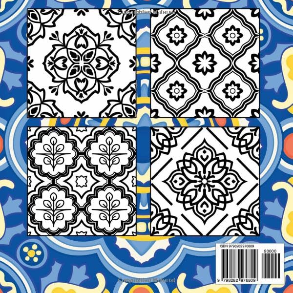 Mediterranean Tiles Coloring Book For Adults: Beautiful Bold and Easy Tile Designs from Countries around the Mediterranean Sea, Great Gift Idea image 3
