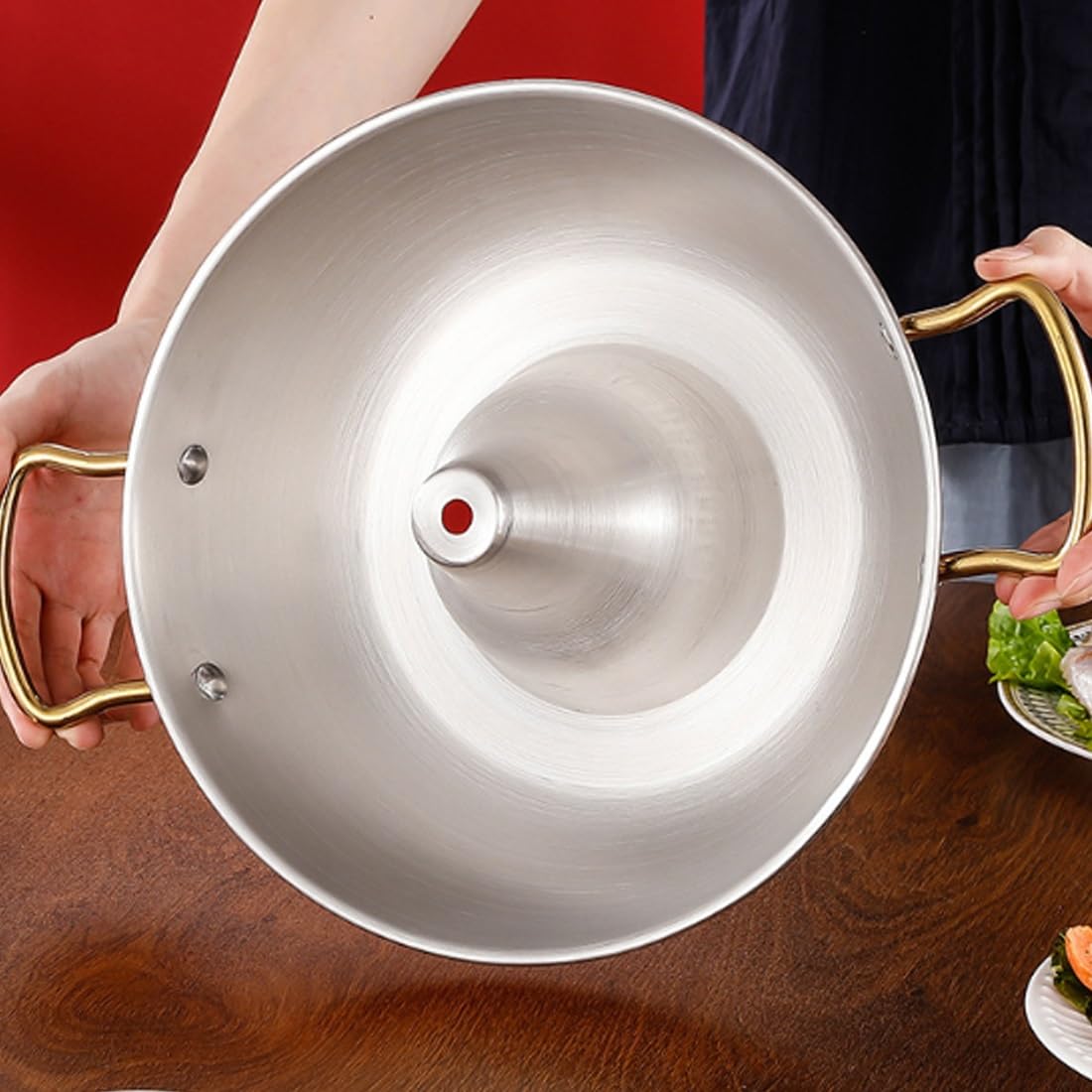 Olla de Acero Inoxidable, Olla Antiadherente con Tapa, 25 cm, Ideal para reuniones de 4-6 Personas, Comidas al Aire Libre, para Placas de inducción y cocinas de Gas