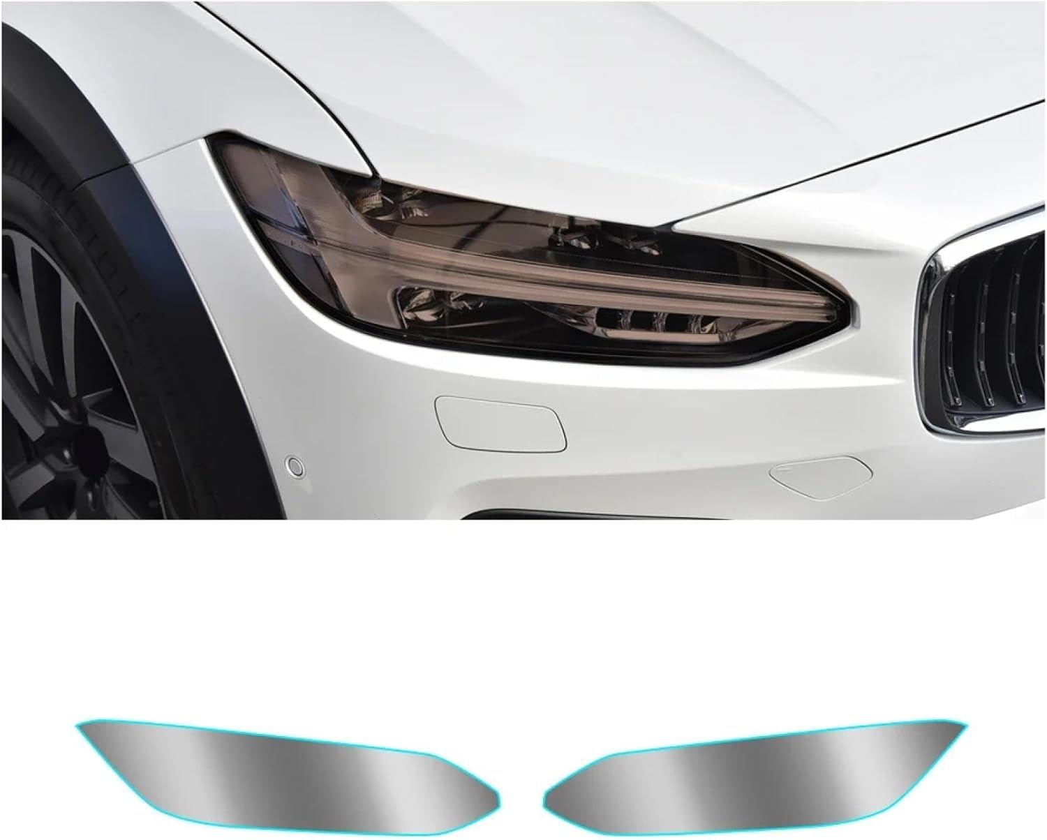 SamLng Car Front Light Film for V90 2017-2022 Light Controlled TPU Car Front Headlamp Protection Film Color Changing Car Headlight Film TPU Lamp Film Precut Headlight Protective Film