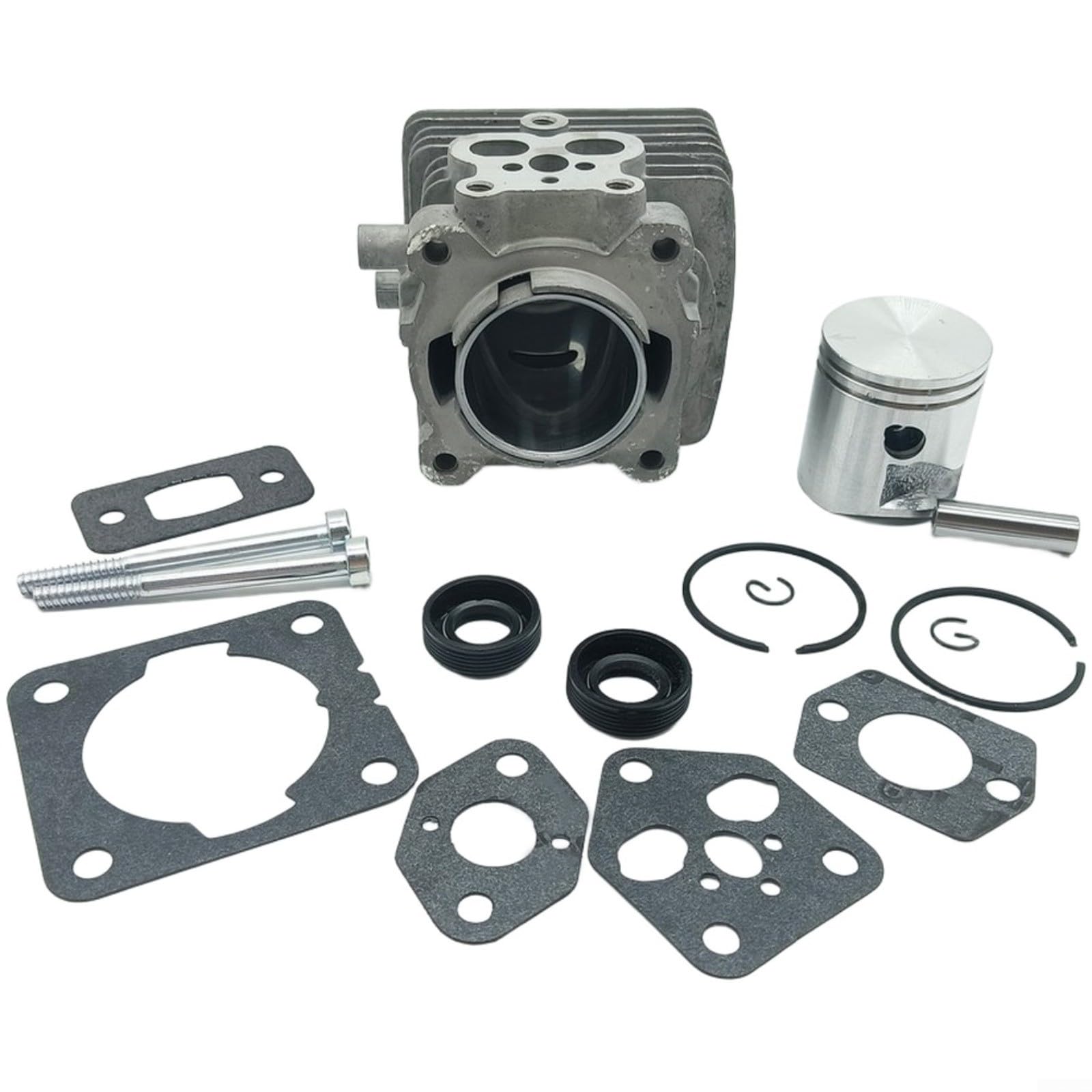 Zylinder und Kolben Kit 4241 020 1203 4241 020 1204 für BG56 BG56C BG86 SH56 SH86 BR200 Laubbläser Ersatzteil Robuste Metall Konstruktion Einfache Montage 10-teiliges Set