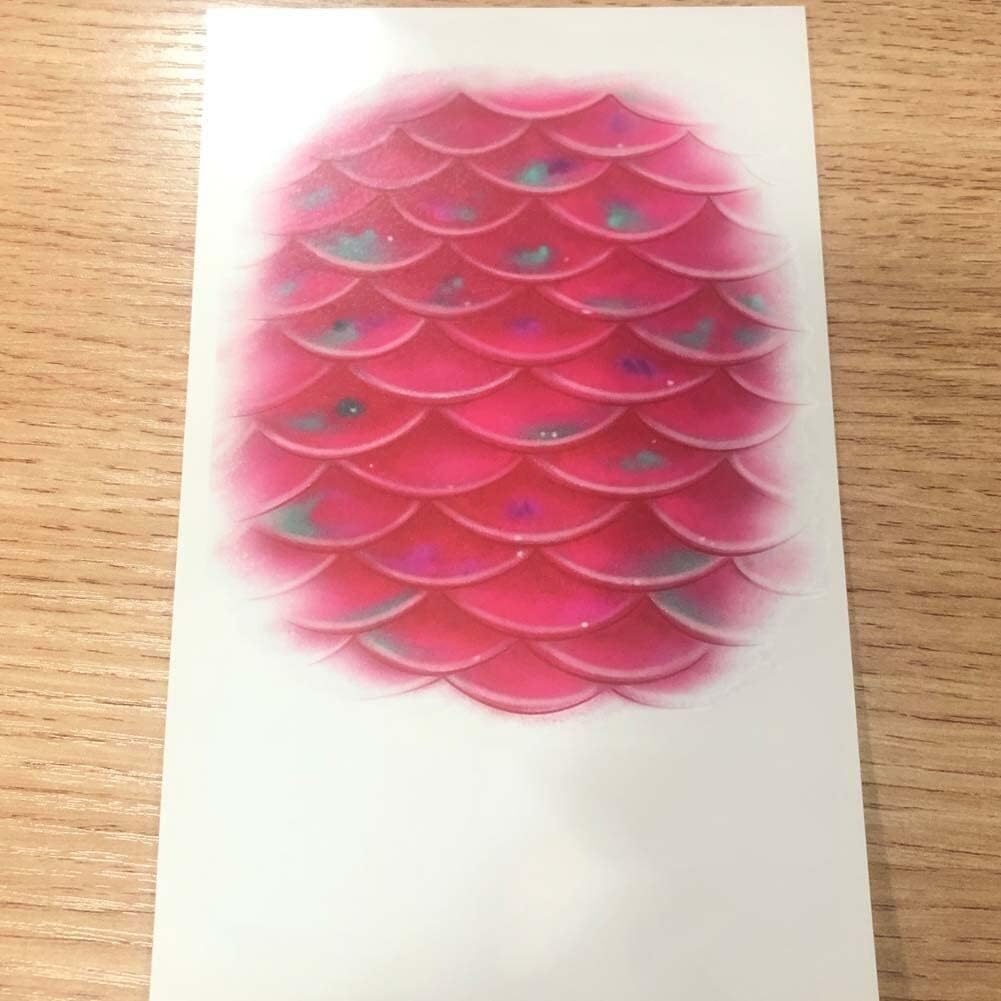Tatuajes de maquillaje, tatuajes temporales, Hermosas pegatinas de tatuaje, 2 hojas pintadas a mano, pegatina de tatuaje temporal de sirena, escamas de pez rosa, tatuaje falso, arte de cintura de musl