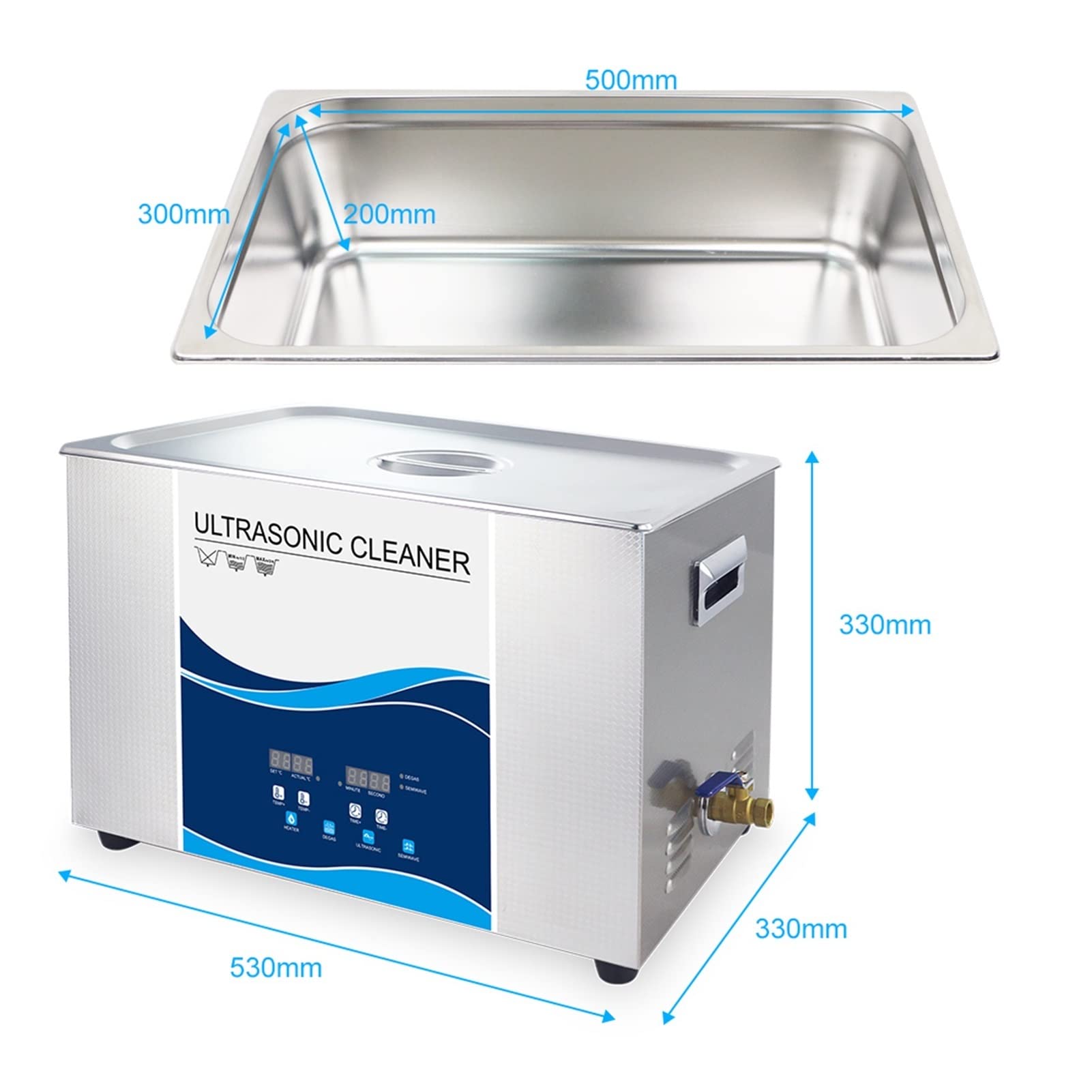 Urządzenie do czyszczenia ultradźwiękowego 3 0L 900W Ultradźwiękowe czystsze przemysł z ogrzewaniem do wtryskiwacza silnika samochodowego Laboratorium medyczne(600W)