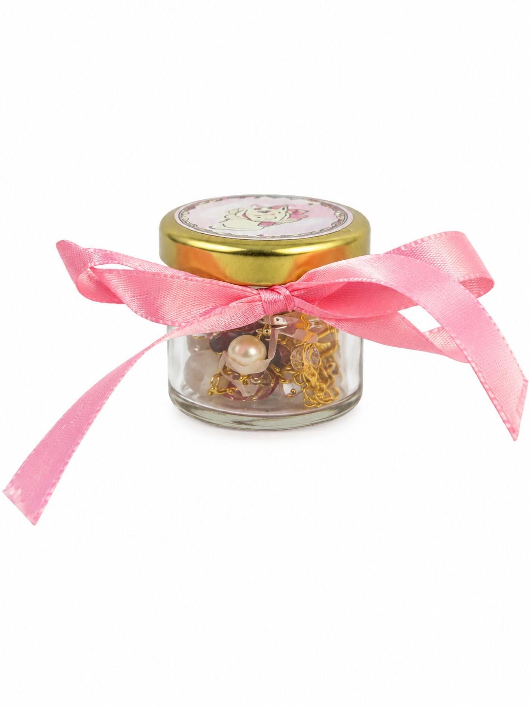 Mystery Jar for Girls, Tiny Treasure Glass Jar with Random Cute Charms, Beads and Accessories, 50 ml, Pink Ribbon-image-21