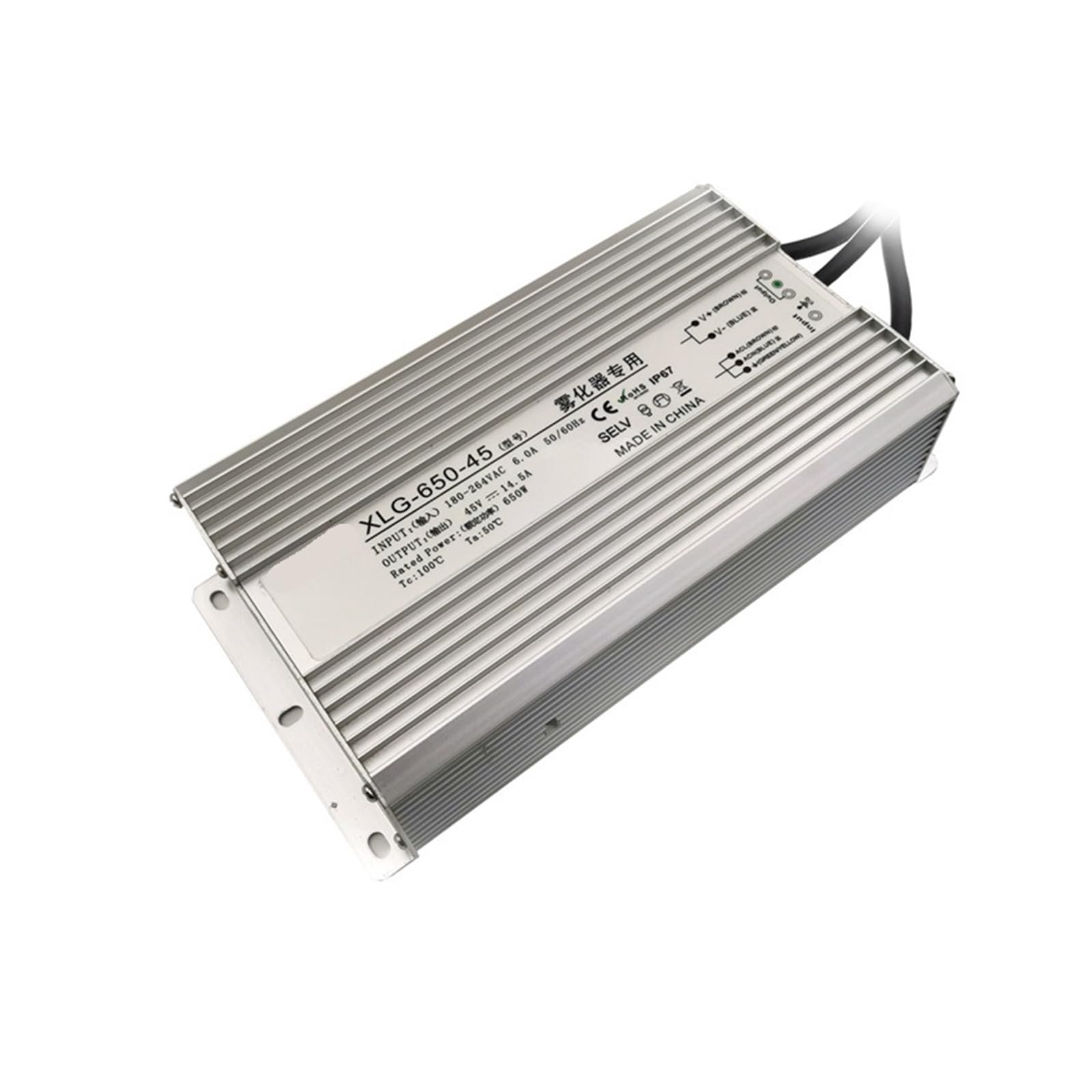 JJKKOZVQF 650W LED Waterproof Power Supply for Atomizer AC-DC 180-263VAC to DC 24V/36V/45V/48V(36V)