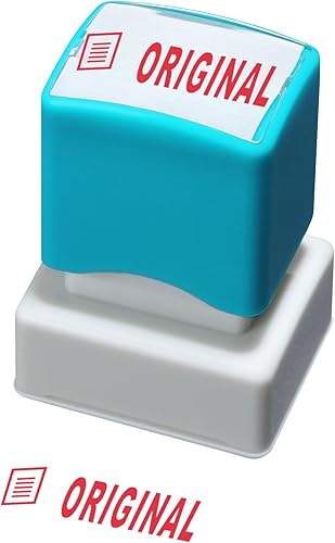 WAFJAMF Sello original Sello de mensaje pre-entintado sello de oficina recargable tinta roja preinstalado mediano