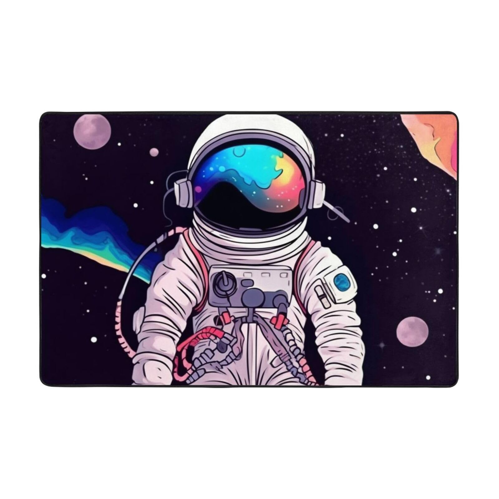 Tapis flanelle homme cool galaxie antidérapant multi-usage pour cuisine et chambre d'ado