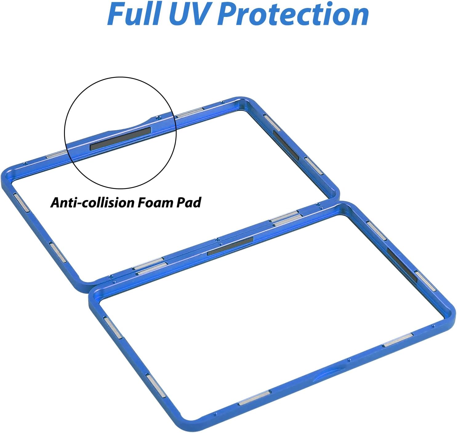 ZINHO Magnetic Card Case Fits One Touch Card Holder, Aluminum Alloy Card Protector Trading Card Magnetic Case for 35pt Magnet Card Holders (Blue, Case Only - One Touch Card Holder Not Included)