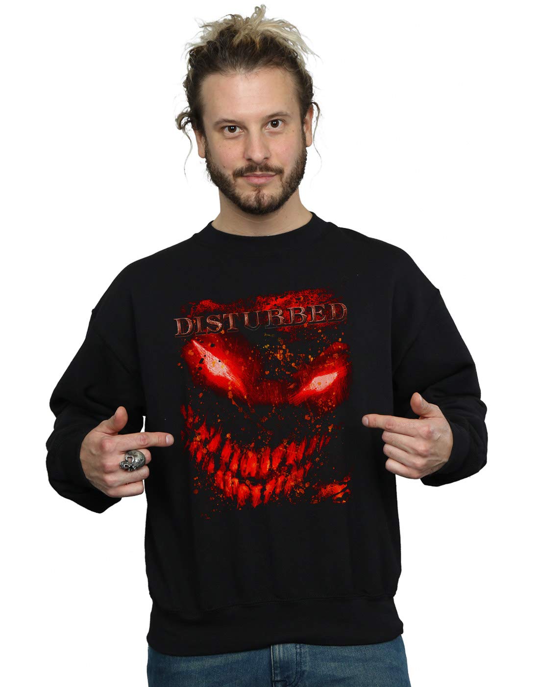Absolute Cult Men's Black Disturbed Splat Face Sweatshirt XX-Large