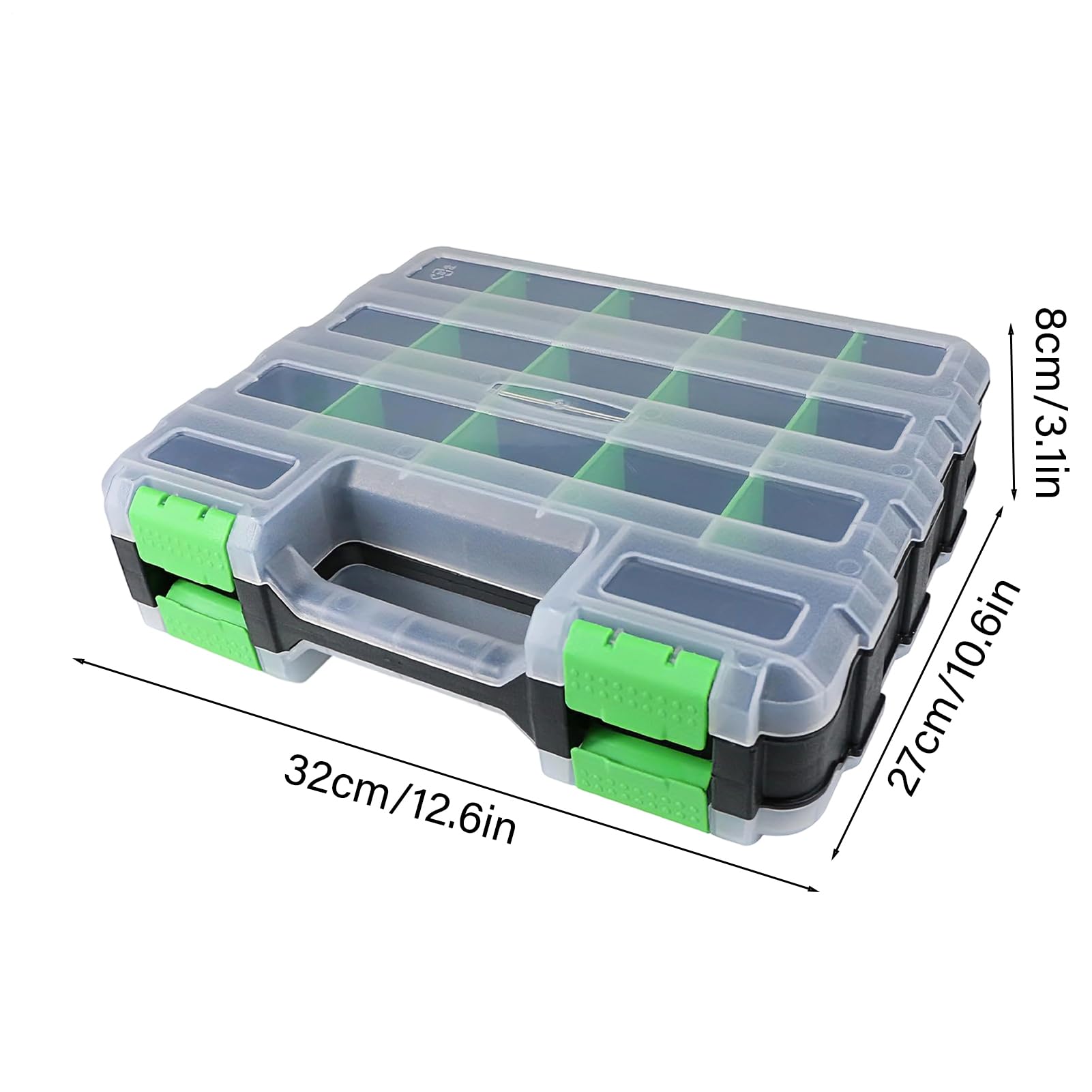 Portaviti Organizzatore Contenitore con 34 Scomparti a Doppia Faccia | Scatola per Piccoli Componenti e Utensili Per Chiodi Perline Gioielli Attrezzatura Da Pesca Componenti Elettronici