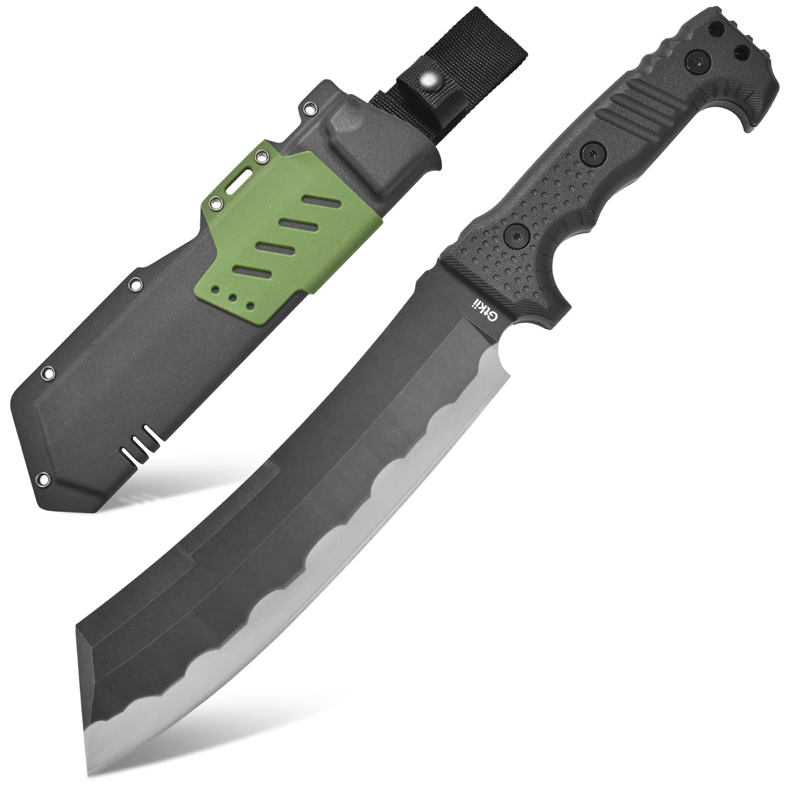 GTK10 Fixed Blade Knife DC53 Steel Blade Full Tang Nylon Fiberglass Handle Massive Cool Knifes for Jungle Hunting Camping Bushcraft Adventure