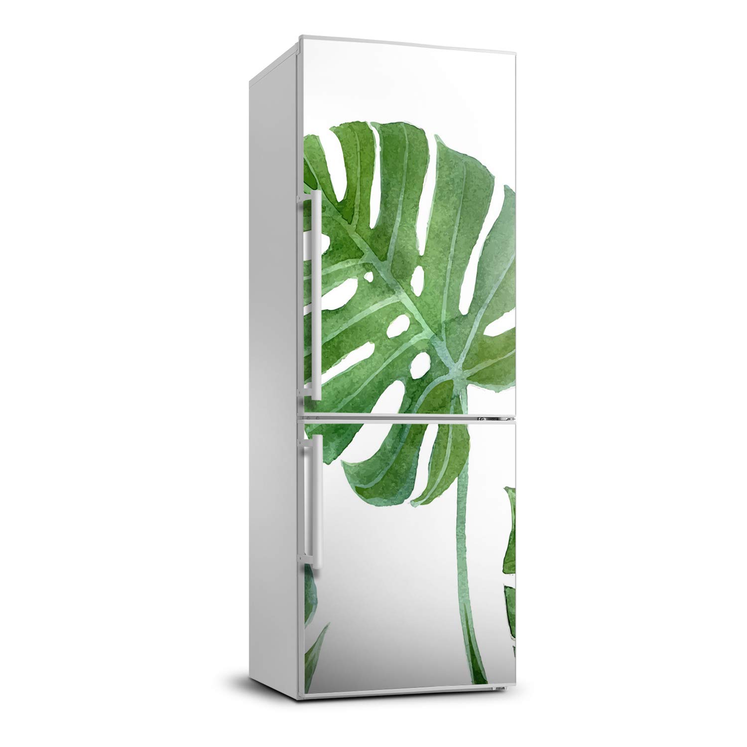 Autocollant frigo monstera auto-adhésif et lavable pour relooker un réfrigérateur