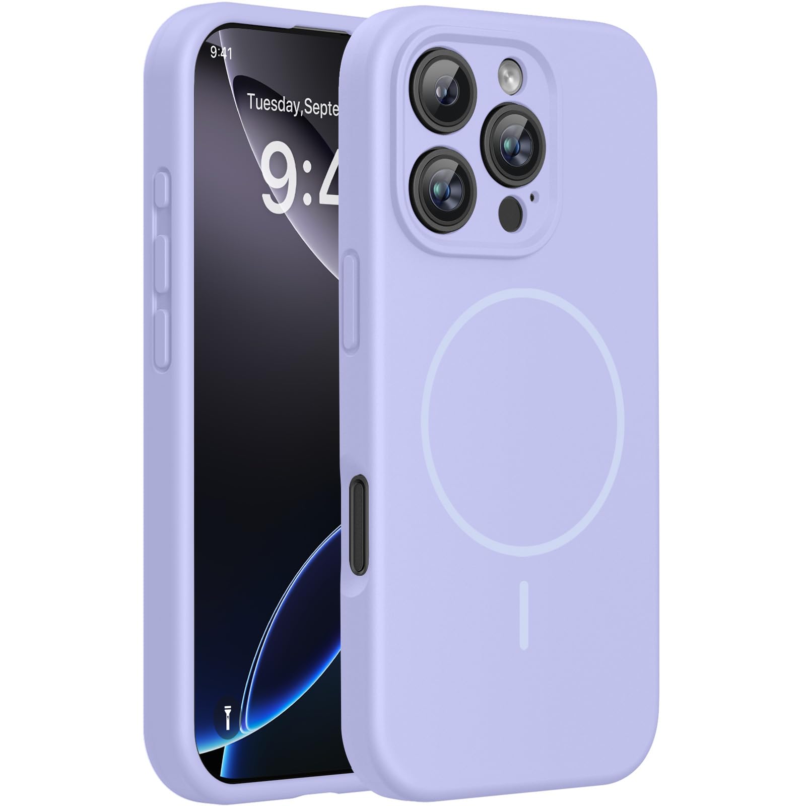 Miracase Silicone &amp; Magnetic for iPhone 16 Pro Max Case, Light Purple