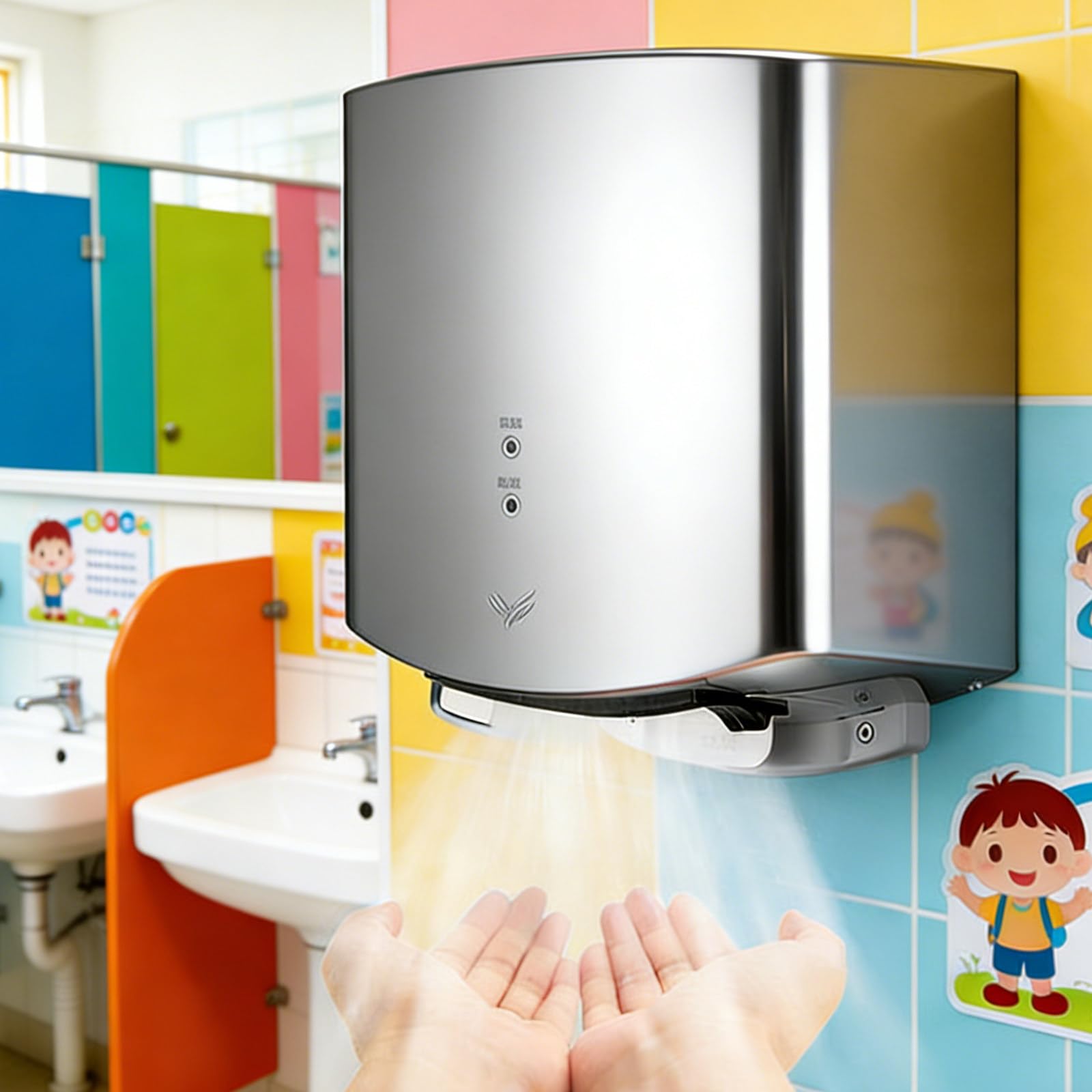 Séchoir à air mural pour mains propres et sèches sans contact bactérien
