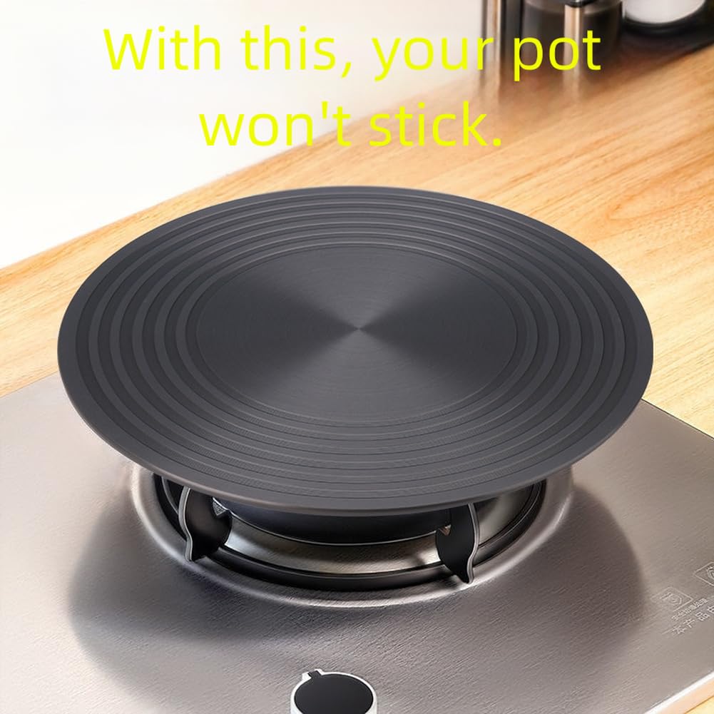 Placa separadora de calor para estufa de gas con aluminio grueso de 4 mm y 6 mm, diseño antideslizante de doble cara para evitar que la olla se deslice y mejorar la uniformidad del calor (J)