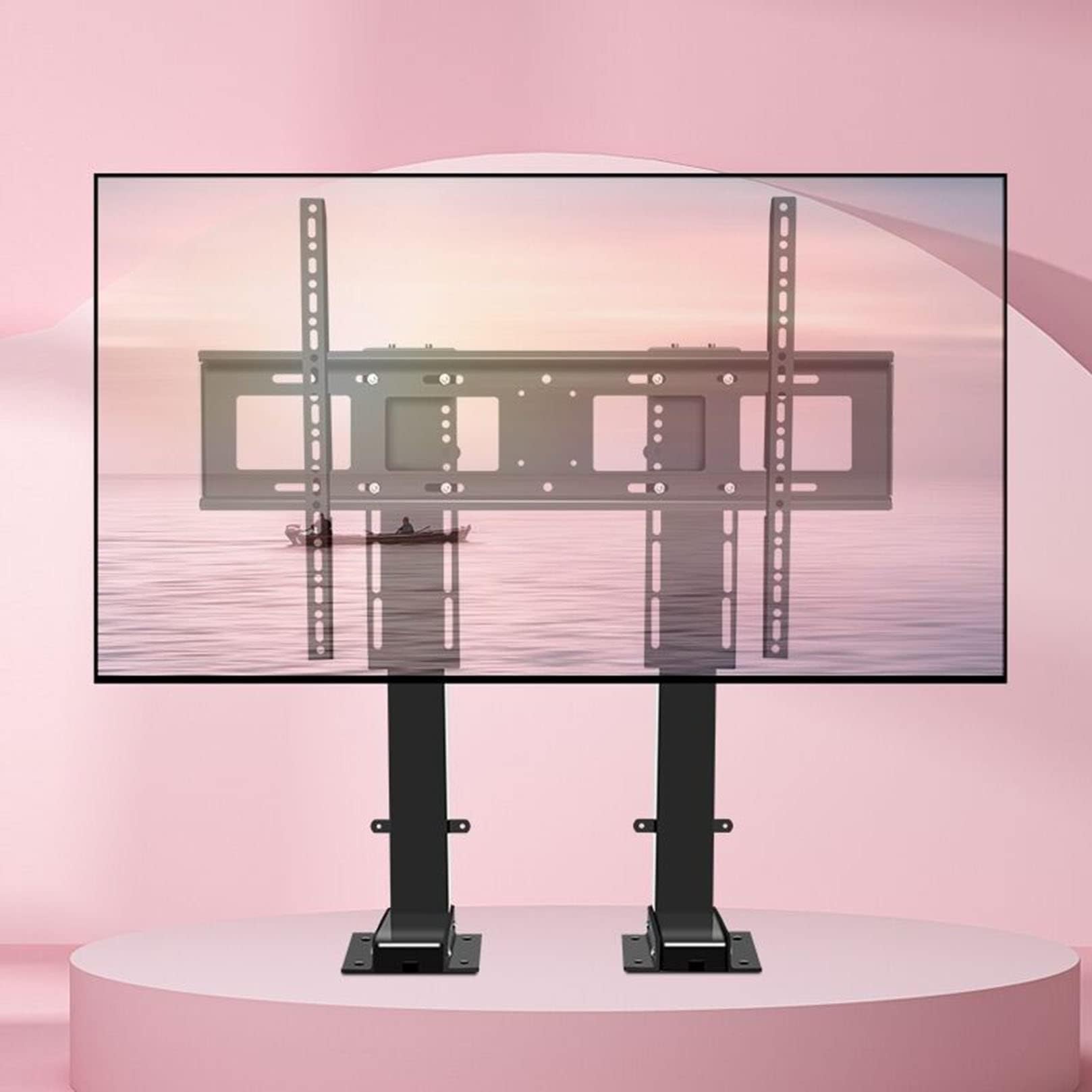 OLSKFUH Tv Mount - Electric Height-Adjustable Screen Stand With Remote Control Motor Lift Stroke 150 Cm Suitable For 55" To 120" Tvs Load-Bearing Capacity Up To 130 Kg Multiple S,