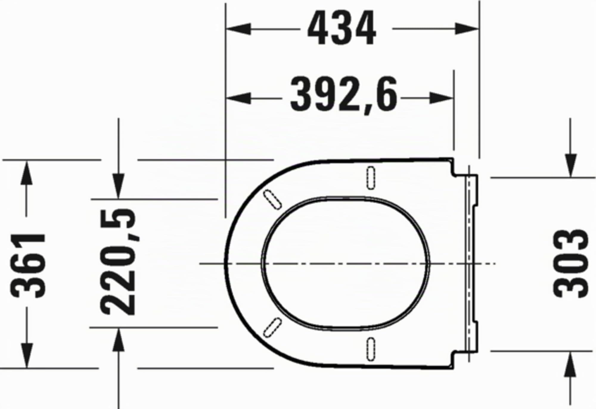 Asiento de inodoro Duravit D-Neo, 376x441x43mm, con mecanismo de cierre suave, Duroplast, 0021690000