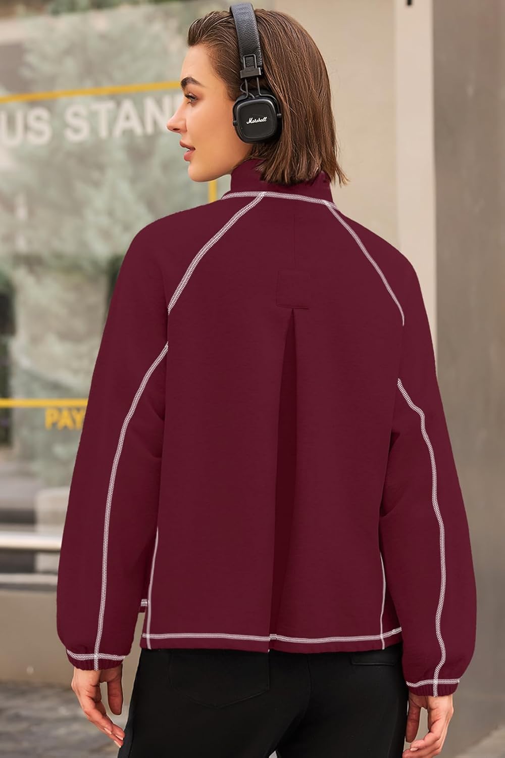 ReachMe Fleece Quarter Zip Pullover Women Oversized Mock Neck Sweatshirts Half Zip Pullover Casual Tops - Image 6