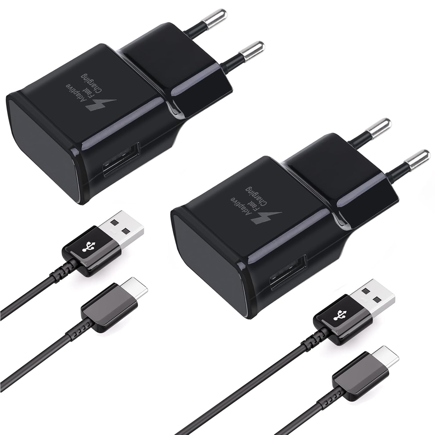 USB Ladegerät mit 1,5m Ladekabel USB C Für Samsung Galaxy A15 A14 A13 A05s A04s A54 A53 A52s A42 A34 A33 M53 M33 M23 S8 S8+ S9 Plus S10 S10e Schnellladekabel